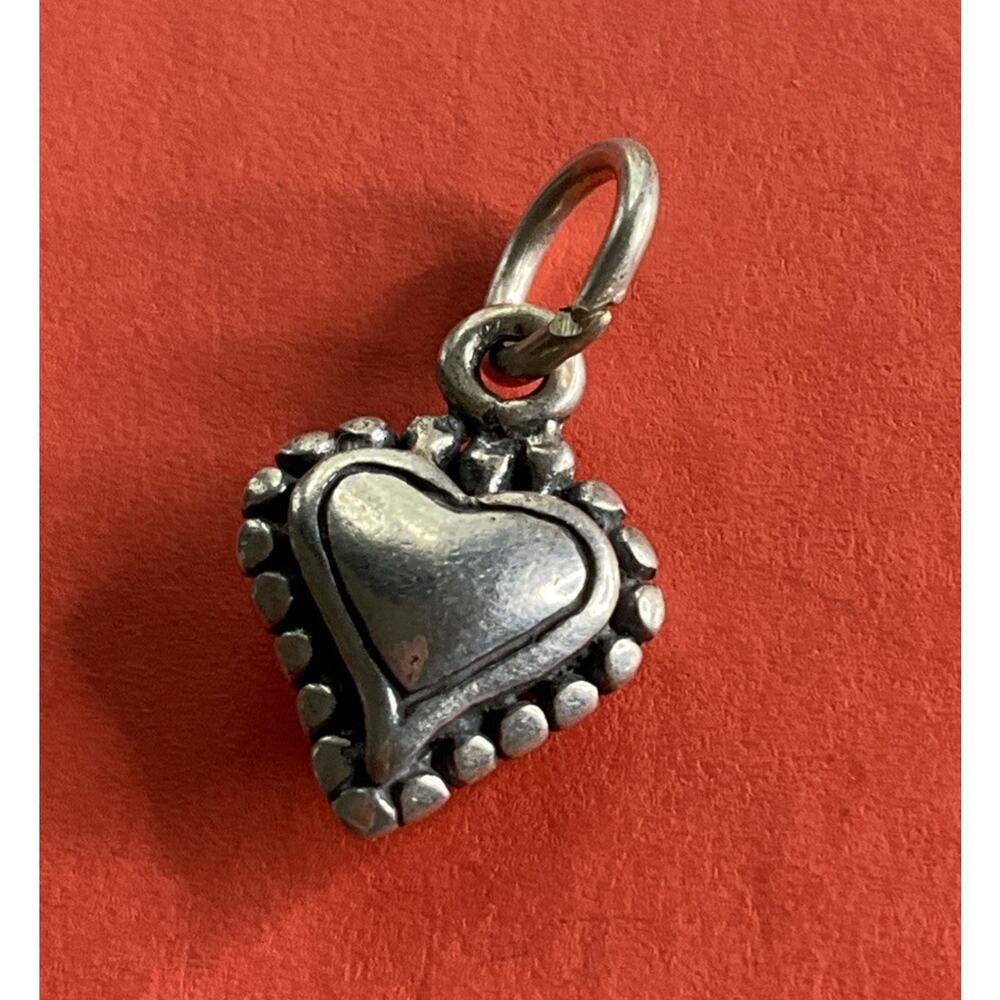 Vintage 925 Sterling Silver Puffy Heart Charm